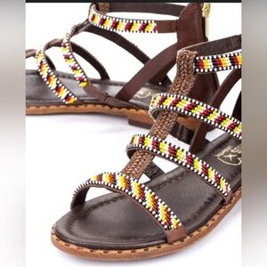 Pikolinos ALGAR Flat Sandals Beaded Leather Women's 9.5/40